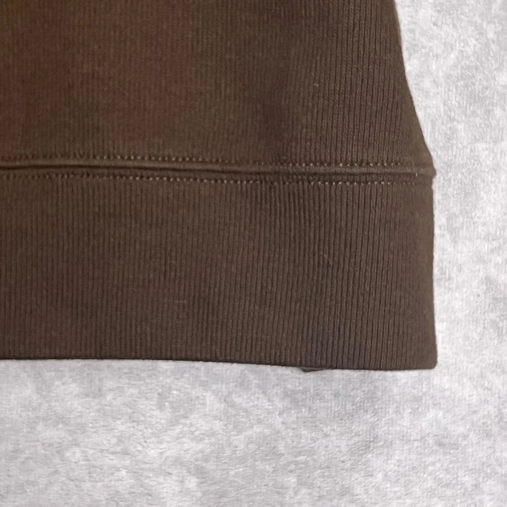 Lands End Quarter Zip Pullover Mens XXL Brown Excellent Corduroy Trim Mock Neck